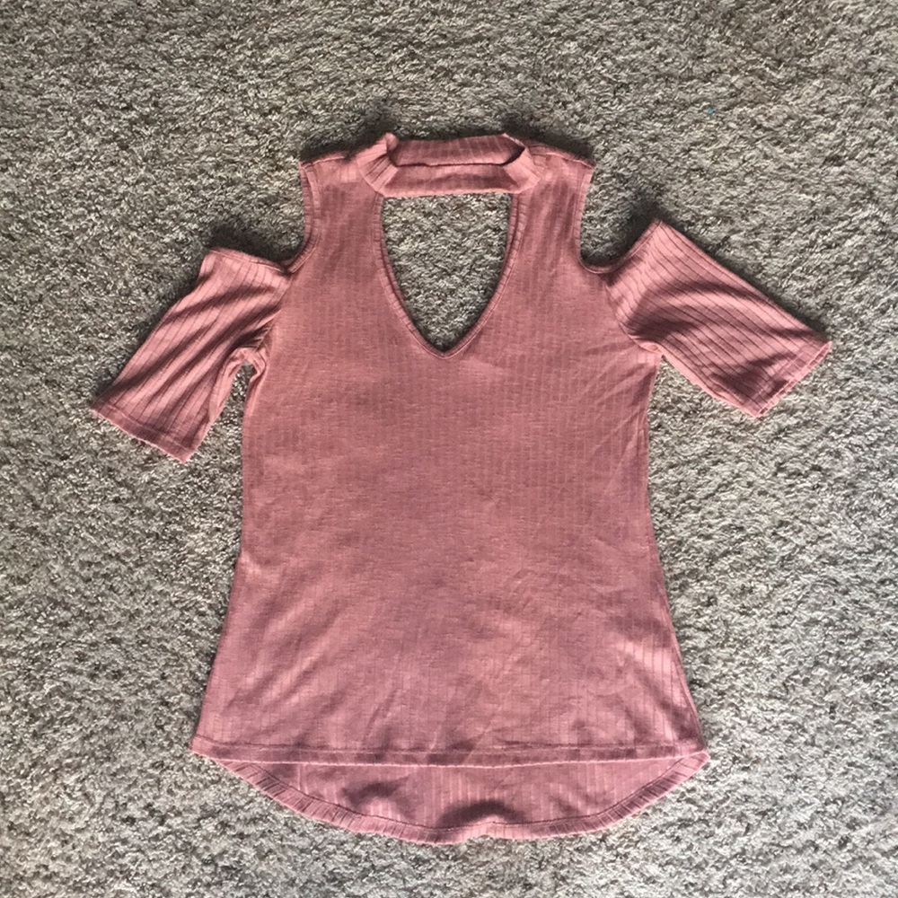 Sequin Hearts Pink Off the Shoulder Top